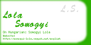 lola somogyi business card